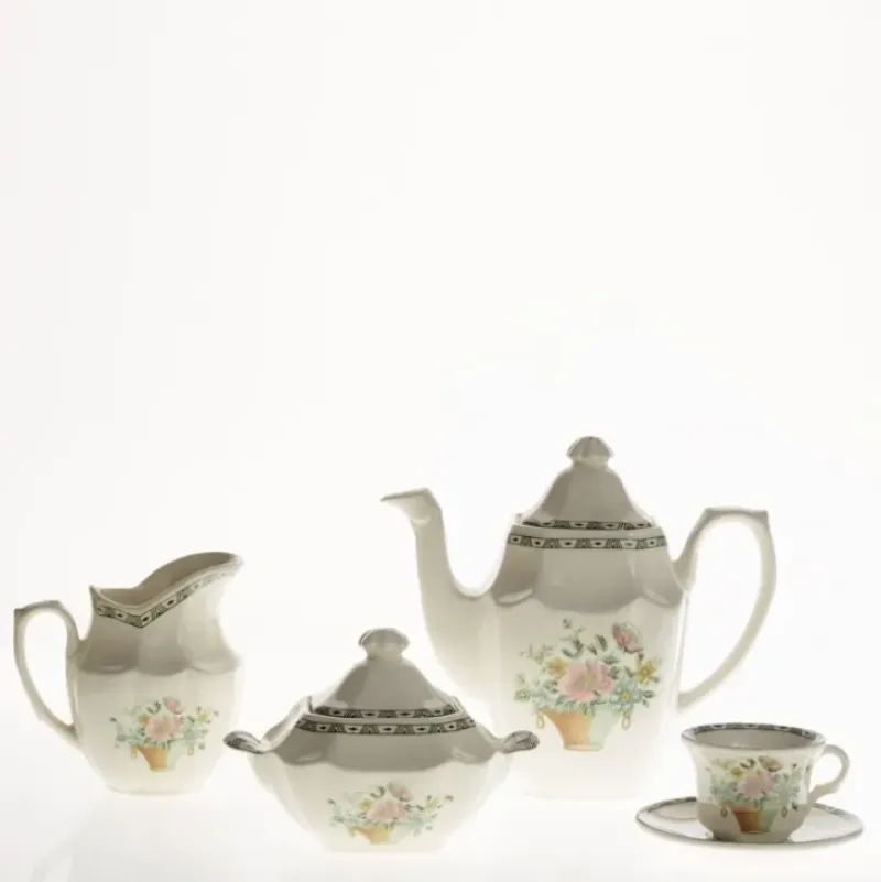 La Cartuja de Sevilla Juego de café de 27 piezas colección Canasto Floral > Juegos De Café