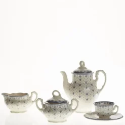 La Cartuja de Sevilla Juego de café de 27 piezas colección Flor de Lis Azul > Juegos De Café