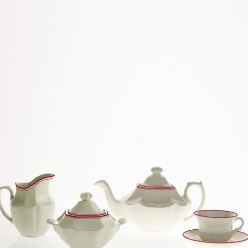 La Cartuja de Sevilla Juego de té de 27 piezas colección Basic Line Red > Juegos De Té