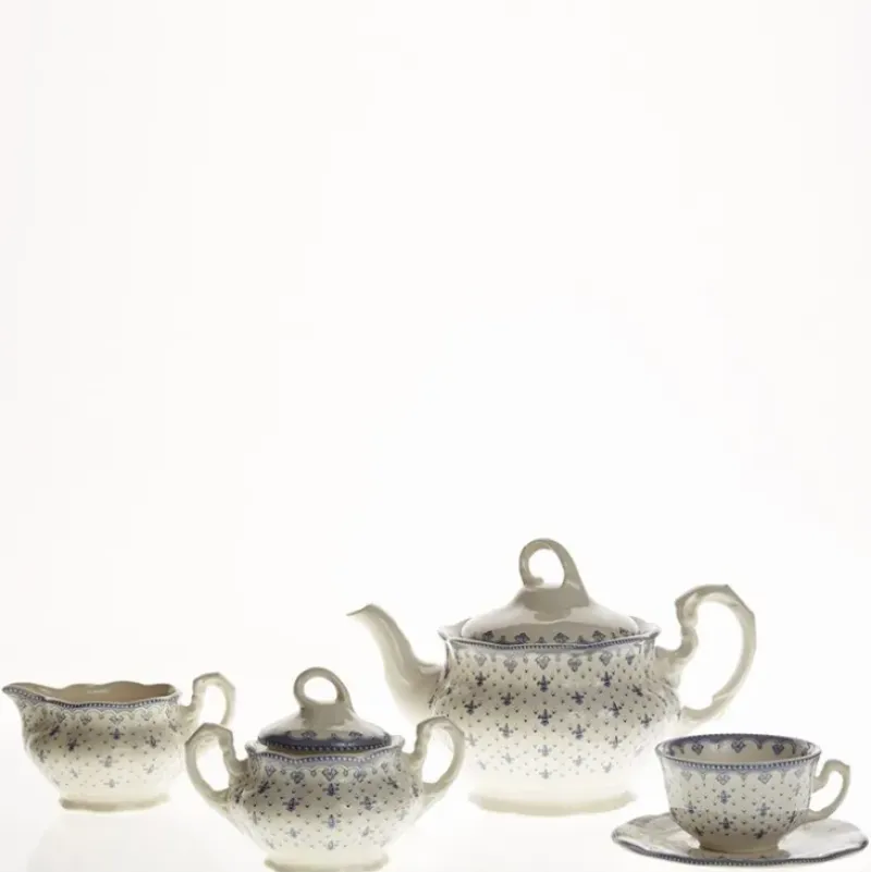 La Cartuja de Sevilla Juego de té de 15 piezas colección Flor de Lis Azul > Juegos De Té