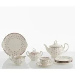 La Cartuja de Sevilla Juego de té de 40 piezas colección Flor de Lis Rosa > Juegos De Té