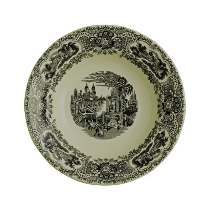 La Cartuja de Sevilla Plato hondo colección Negro Vistas > Platos