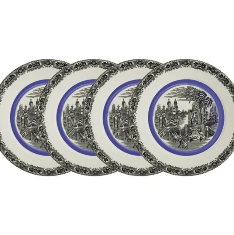 La Cartuja de Sevilla Set de 4 bajo-platos colección Negro Vistas Blue by Aaron Stewart > Set Y Servicios|Platos
