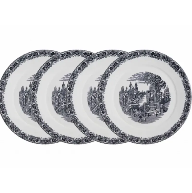 La Cartuja de Sevilla Set de 4 bajo-platos colección Negro Vistas > Set Y Servicios|Platos