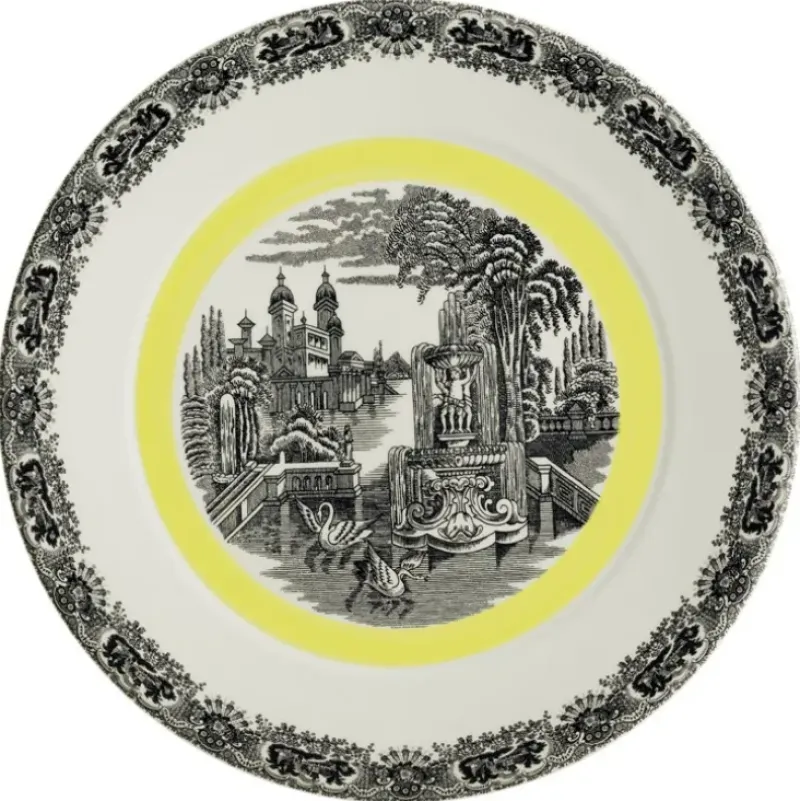 La Cartuja de Sevilla Set de 4 bajo-platos colección Negro Vistas Yellow by Aaron Stewart > Set Y Servicios|Platos