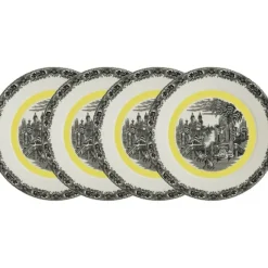 La Cartuja de Sevilla Set de 4 bajo-platos colección Negro Vistas Yellow by Aaron Stewart > Set Y Servicios|Platos