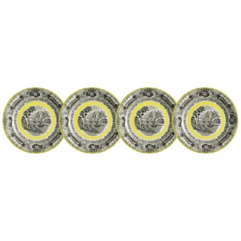 La Cartuja de Sevilla Set de 4 platos de pan colección Negro Vistas Yellow by Aaron Stewart > Set Y Servicios|Platos
