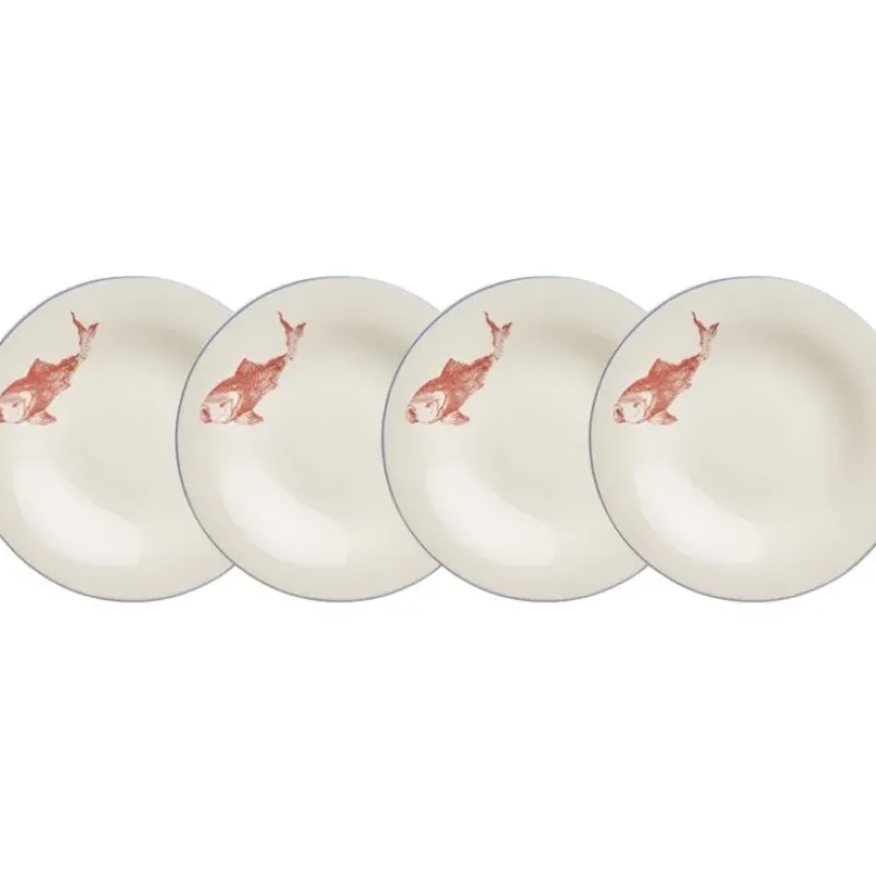 La Cartuja de Sevilla Set de 4 platos de postre colección Peces > Set Y Servicios|Platos