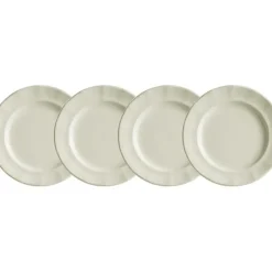 La Cartuja de Sevilla Set de 4 platos de postre colección Ochavada Blanca > Set Y Servicios|Platos