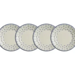 La Cartuja de Sevilla Set de 4 platos de postre colección Flor de Lis Azul > Set Y Servicios|Platos