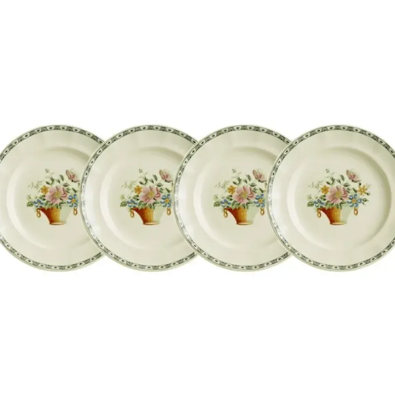 La Cartuja de Sevilla Set de 4 platos de postre colección Canasto Floral > Set Y Servicios|Platos