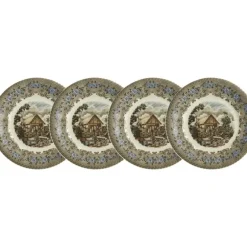 La Cartuja de Sevilla Set de 4 platos de postre colección Viejo Molino > Set Y Servicios|Platos