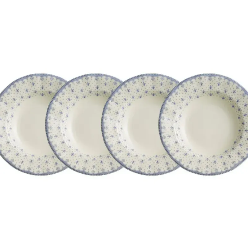 La Cartuja de Sevilla Set de 4 platos hondos colección Flor de Lis Azul > Set Y Servicios|Platos