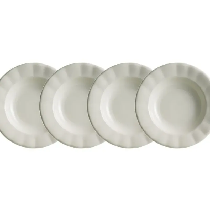 La Cartuja de Sevilla Set de 4 platos hondos colección Aurora Blanca > Set Y Servicios|Platos
