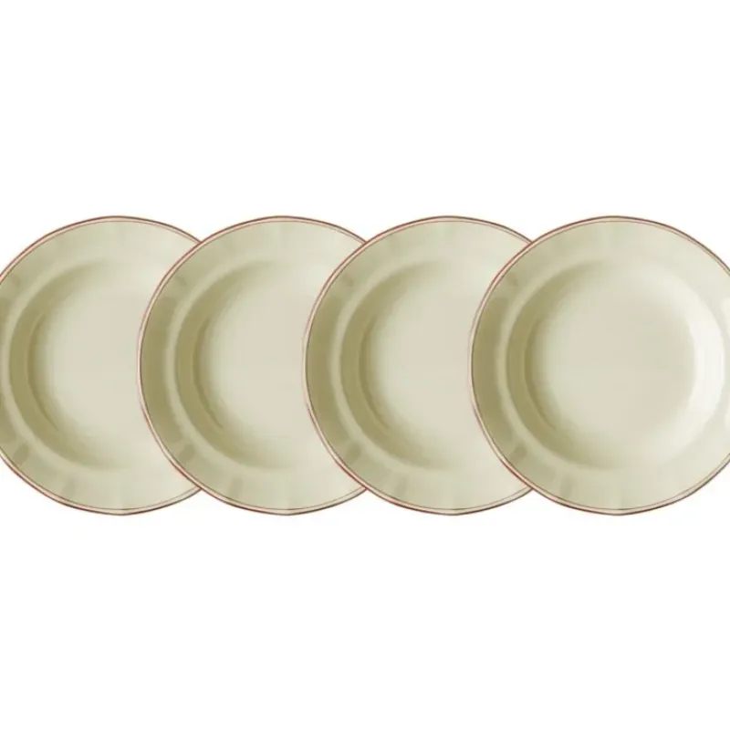 La Cartuja de Sevilla Set de 4 platos hondos colección Basic Line Red > Set Y Servicios|Platos