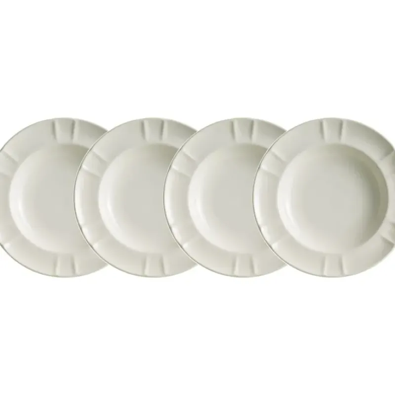 La Cartuja de Sevilla Set de 4 platos hondos colección Imperio Blanca > Set Y Servicios|Platos