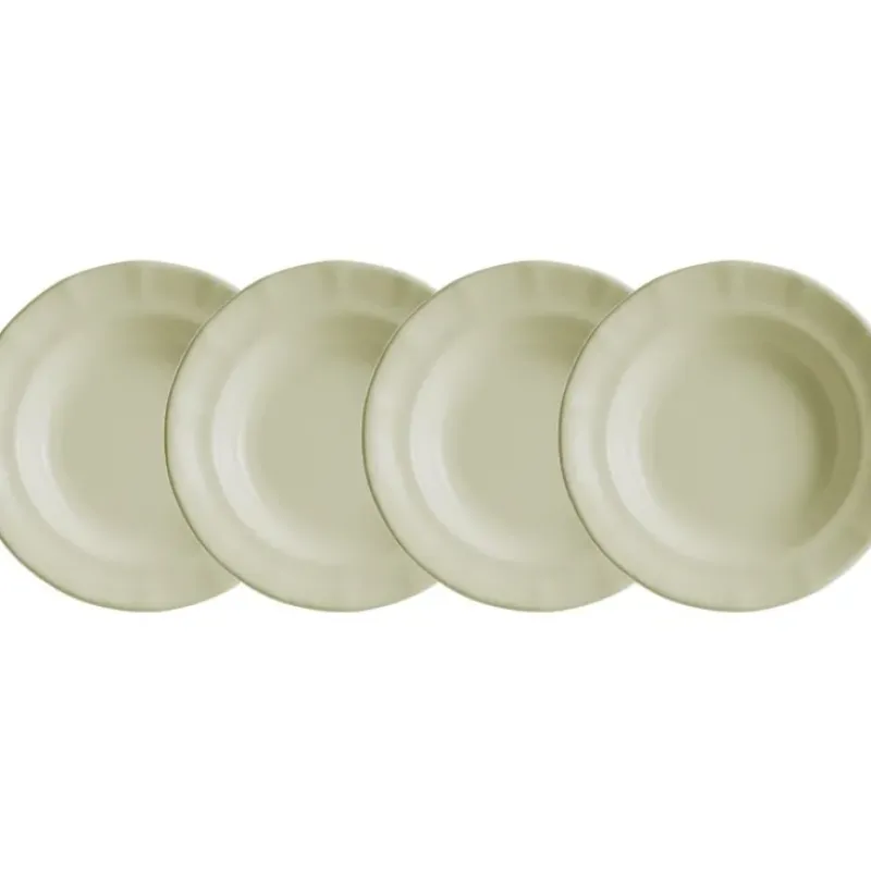 La Cartuja de Sevilla Set de 4 platos hondos colección Ochavada Blanca > Set Y Servicios|Platos