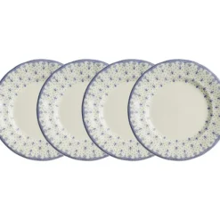 La Cartuja de Sevilla Set de 4 platos llanos 28 cm colección Flor de Lis Azul > Set Y Servicios|Platos