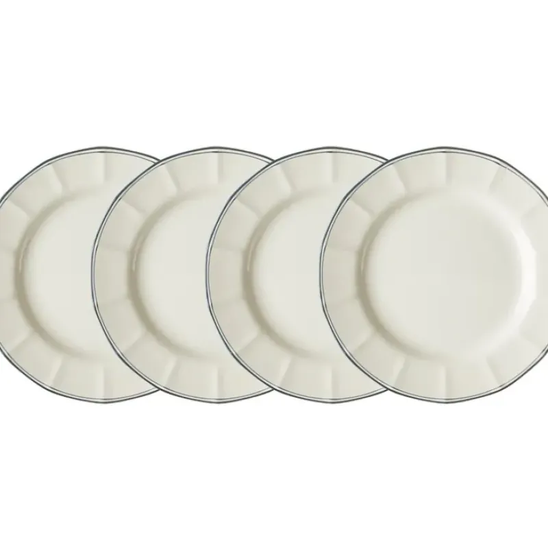 La Cartuja de Sevilla Set de 4 platos llanos 28 cm colección Basic Line Blue > Set Y Servicios|Platos