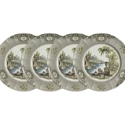 La Cartuja de Sevilla Set de 4 platos llanos 28 cm colección Atenea > Set Y Servicios|Platos
