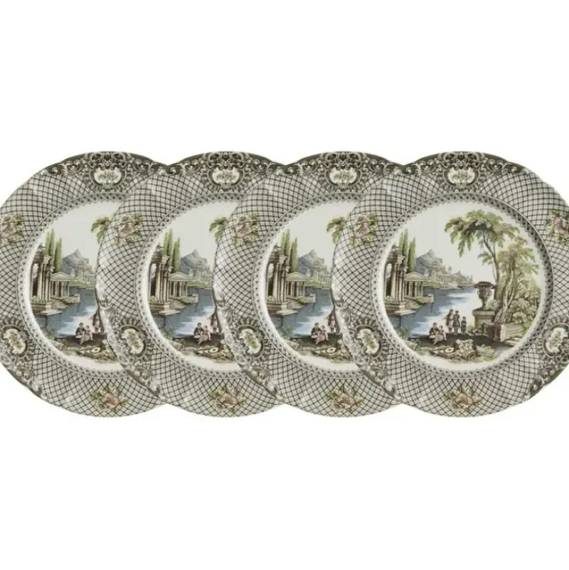 La Cartuja de Sevilla Set de 4 platos llanos 28 cm colección Atenea > Set Y Servicios|Platos