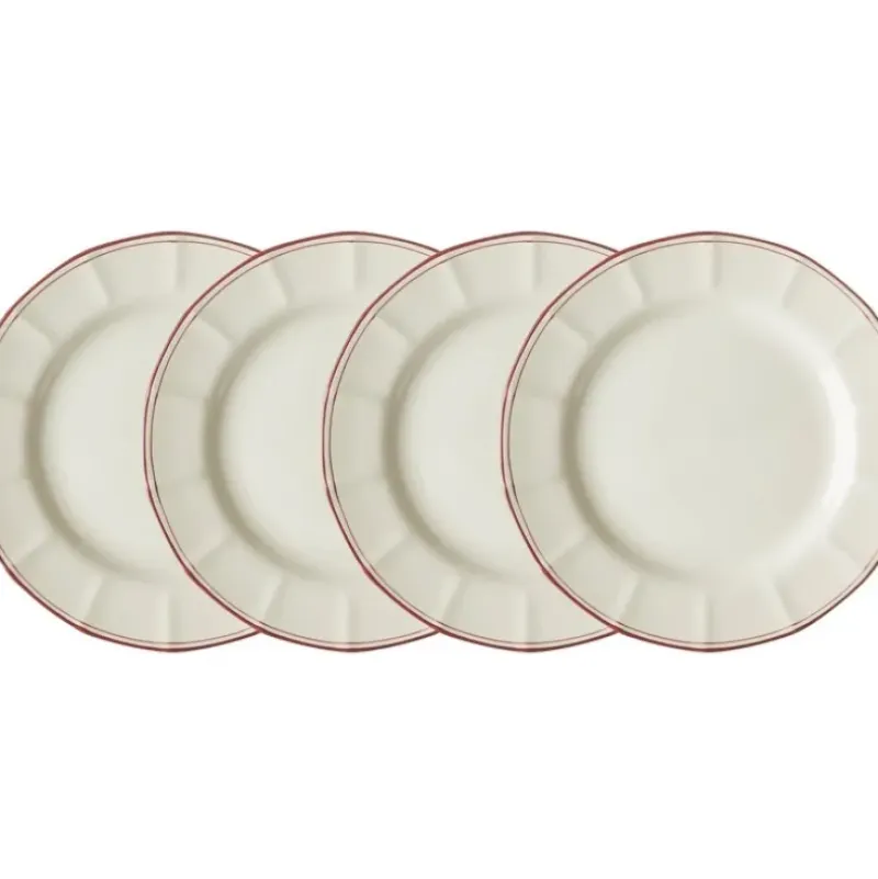 La Cartuja de Sevilla Set de 4 platos llanos 28 cm colección Basic Line Red > Set Y Servicios|Platos