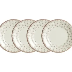 La Cartuja de Sevilla Set de 4 platos llanos 28 cm colección Flor de Lis Rosa > Set Y Servicios|Platos