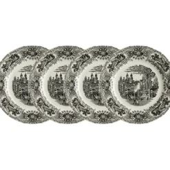 La Cartuja de Sevilla Set de 4 platos llanos 28 cm colección Negro Vistas > Set Y Servicios|Platos