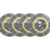 La Cartuja de Sevilla Set de 4 platos llanos 28 cm colección Negro Vistas Yellow by Aaron Stewart > Set Y Servicios|Platos