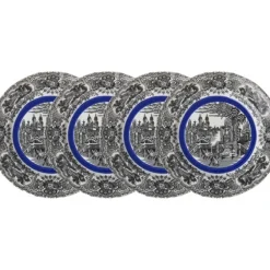 La Cartuja de Sevilla Set de 4 platos llanos 28 cm colección Negro Vistas Blue by Aaron Stewart > Set Y Servicios|Platos