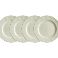 La Cartuja de Sevilla Set de 4 platos llanos colección Ochavada Blanca > Set Y Servicios|Platos