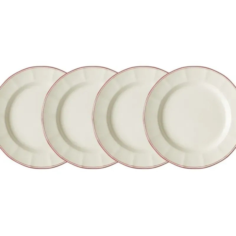 La Cartuja de Sevilla Set de 4 platos llanos colección Basic Line Red > Set Y Servicios|Platos