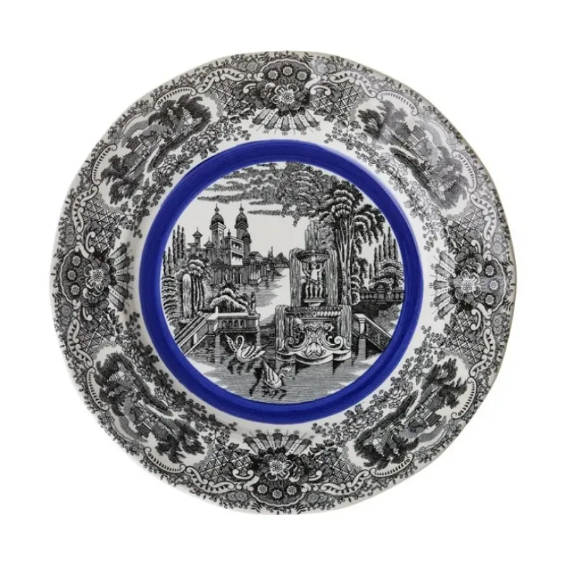 La Cartuja de Sevilla Set de 4 platos llanos colección Negro Vistas Blue by Aaron Stewart > Set Y Servicios|Platos