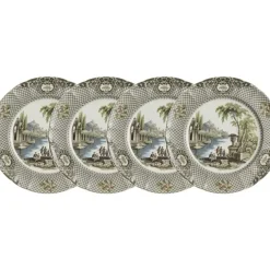 La Cartuja de Sevilla Set de 4 platos llanos colección Atenea > Set Y Servicios|Platos