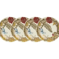 La Cartuja de Sevilla Set de 4 platos llanos colección Geórgica > Set Y Servicios|Platos
