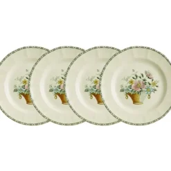 La Cartuja de Sevilla Set de 4 platos llanos colección Canasto Floral > Set Y Servicios|Platos