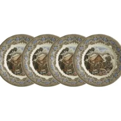 La Cartuja de Sevilla Set de 4 platos llanos colección Viejo Molino > Set Y Servicios|Platos