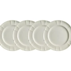 La Cartuja de Sevilla Set de 4 platos llanos colección Imperio Blanca > Set Y Servicios|Platos