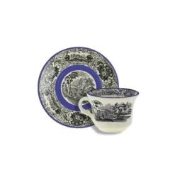La Cartuja de Sevilla Set de 4 tazas de café con platillos colección Negro Vistas Blue by Aaron Stewart > Set De Tazas Con Platillos