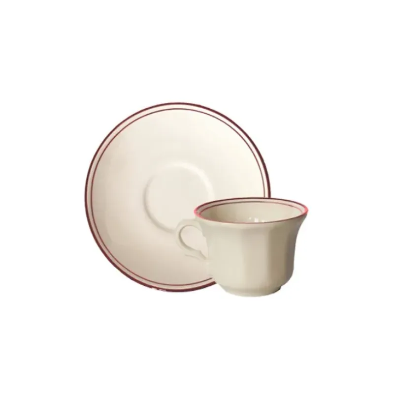 La Cartuja de Sevilla Set de 4 tazas de café con platillos colección Basic Line Red > Set De Tazas Con Platillos