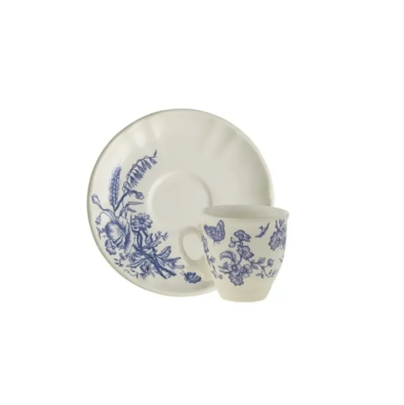 La Cartuja de Sevilla Set de 4 tazas de café con platillos colección Primavera > Set De Tazas Con Platillos