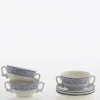 La Cartuja de Sevilla Set de 6 tazas de consomé con platillos colección 150 Aniversario > Set Y Servicios|Boles Y Tazas De Consomé