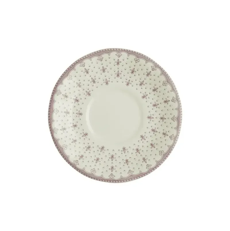 La Cartuja de Sevilla Set de 4 tazas de consomé con platillos colección Flor de Lis Rosa > Set Y Servicios|Boles Y Tazas De Consomé