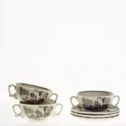 La Cartuja de Sevilla Set de 12 tazas de consomé con platillos colección Atenea > Set Y Servicios|Boles Y Tazas De Consomé