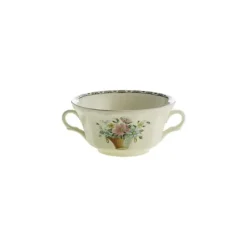 La Cartuja de Sevilla Set de 6 tazas de consomé con platillos colección Canasto Floral > Set Y Servicios|Boles Y Tazas De Consomé