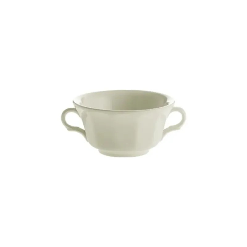 La Cartuja de Sevilla Set de 4 tazas de consomé con platillos colección Ochavada Blanca > Set Y Servicios|Boles Y Tazas De Consomé