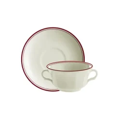 La Cartuja de Sevilla Set de 4 tazas de consomé con platillos colección Basic Line Red > Set Y Servicios|Boles Y Tazas De Consomé