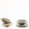 La Cartuja de Sevilla Set de 12 tazas de consomé con platillos colección Bellavista > Set Y Servicios|Boles Y Tazas De Consomé