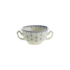 La Cartuja de Sevilla Set de 12 tazas de consomé con platillos colección Flor de Lis Azul > Set Y Servicios|Boles Y Tazas De Consomé