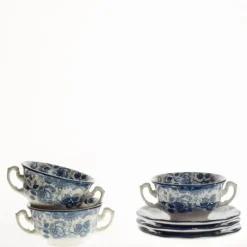 La Cartuja de Sevilla Set de 12 tazas de consomé con platillos colección Ceilán > Set Y Servicios|Boles Y Tazas De Consomé